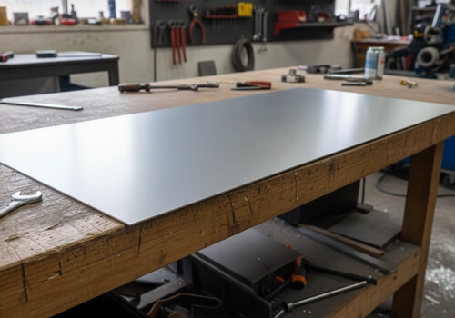 Ergebnis von Aluminium laserschneiden auf Tisch